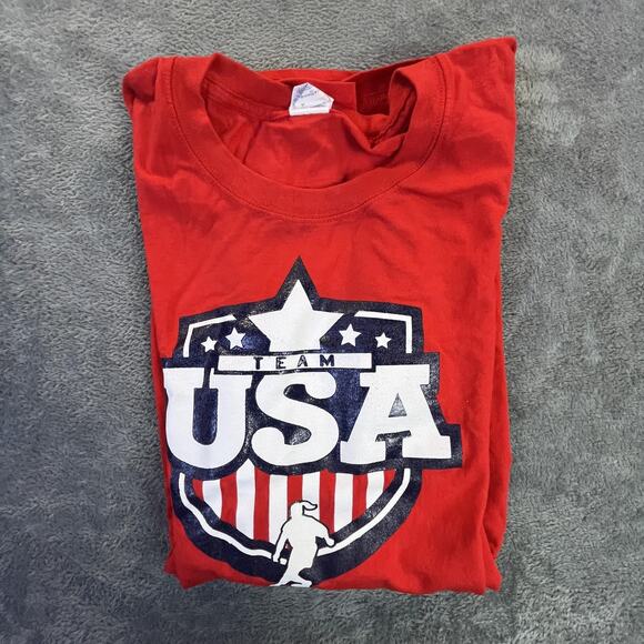 Team USA Shirt Mens 3XL Red Soccer Abby Wambach 20 USWNT Olympics Gildan Cotton - Picture 10 of 10